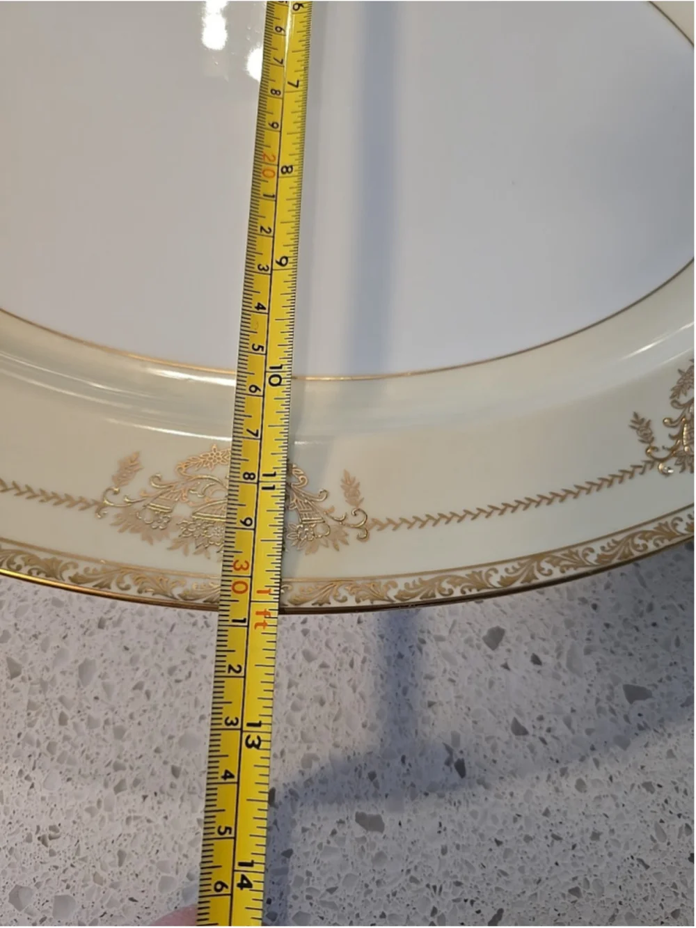 Noritake China Large 16” Serving Dish Oval Platter Penelope Gold & white
